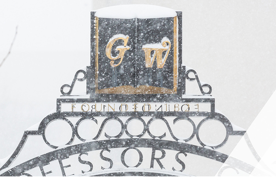 GW Professor's gate in the snow